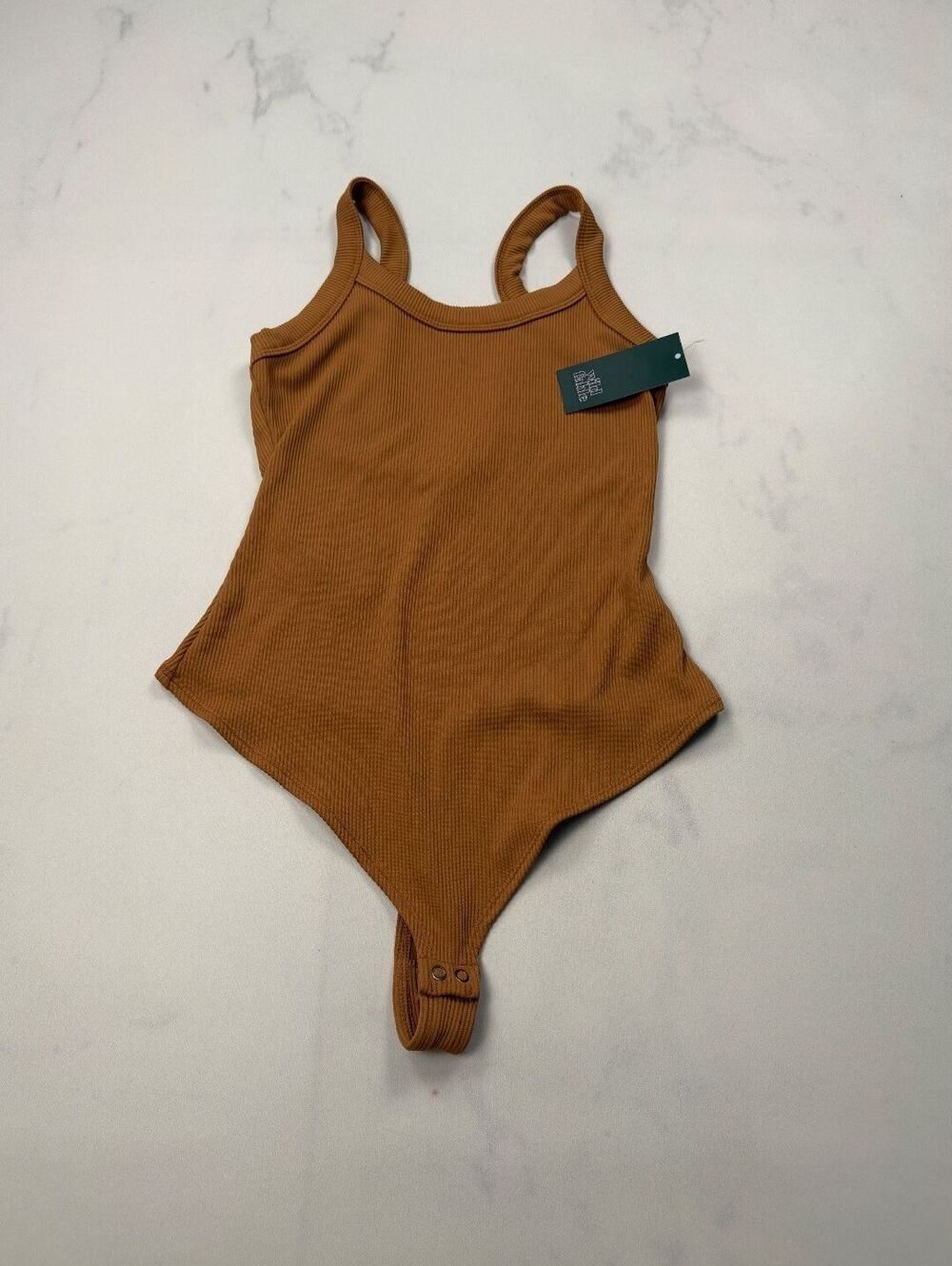 Wild Fable Bodysuit Light Brown Scoop Neck Stretchy - Womens L NWT